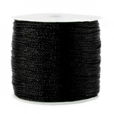 Macramé bead cord metallic 0.5mm Black